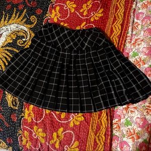Pleated plaid skirt